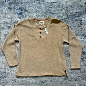 Madewell MWL Henley Sweater Top Tan Size XS NWT